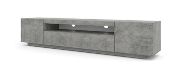 Тумба под ТВ 200 см, напольная, бетон + светодиодное освещение