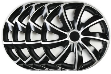 Kołpaki 14 cali Quad Bicolor Silver - Black srebrne zestaw 4szt uniwersalne