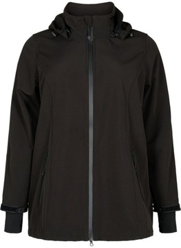 CZARNA KURTKA SOFTSHELL PŁASZCZ ZIZZI PLUS SIZE 383JN 56