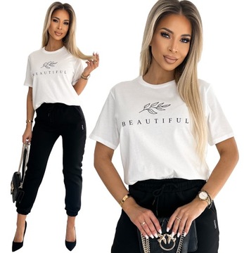 Kobieca WYGODNA BLUZKA T-shirt 100% BAWEŁNA L