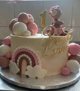 СТОРОНА ТОРТА ТОПЕР ОДИН ГОД ИМЯ ЗОЛОТО ЗЕРКАЛО