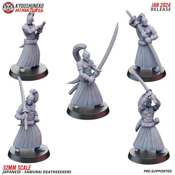 Japanese Samurai Deathseekers x5 Kyoushuneko Minia