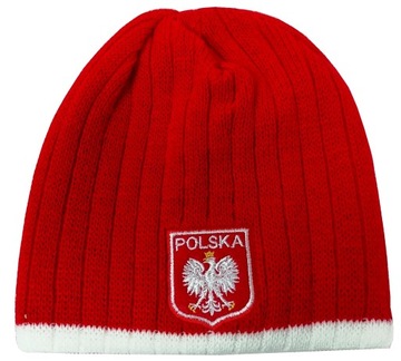 Czapka zimowa zimówka kibica Polska :: gruby splot :: wzór G08