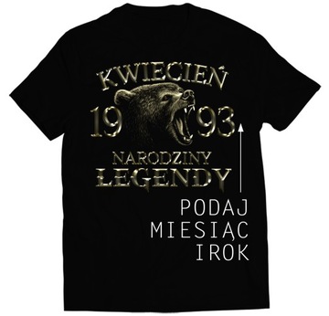 KOSZULKA NA URODZINY NIEDŹWIEDŹ KWIECIEŃ 1993 S
