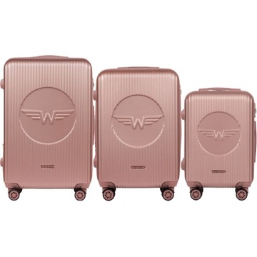 Zestaw/komplet 3 walizek Wings SWALLOW SWL02-3: L, M, S, ROSE GOLD/ różowy