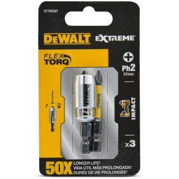 Набор ударных бит для отверток PH2, держатель из 3 шт.