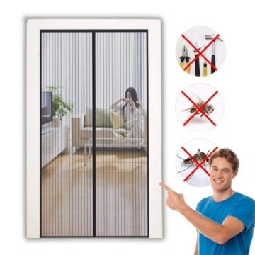 MAGNETYCZNA MOSKITIERA NA DRZWI BALKONOWE ZASŁONA KURTYNA SZCZELNA 90x200cm