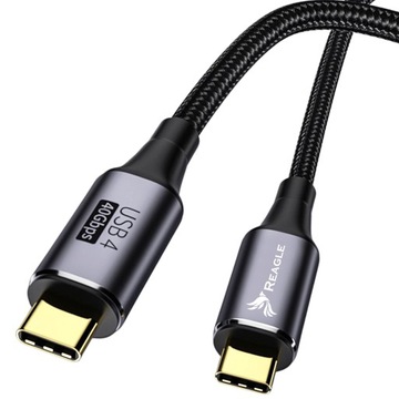 REAGLE Kabel AV USB-C 4.0 8K 4K 144Hz THUNDERBOLT 4 PD 100W 40 Gb/s MAC 1M