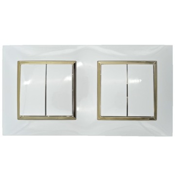 ДВА ДВОЙНЫХ ВЫКЛЮЧАТЕЛЯ СВЕТА В РАМКЕ