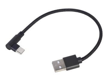 Kabel przewód USB - USB C KRÓTKI 20CM kątowy