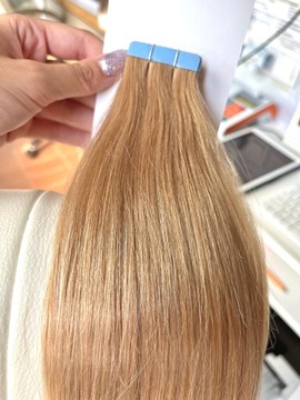 НАТУРАЛЬНАЯ ЛЕНТА ДЛЯ ВОЛОС НА 50 СМ 10 шт СЭНДВИЧ ЛЕНТА