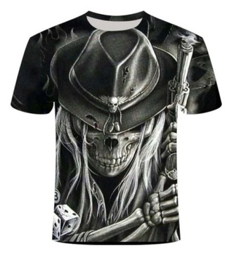 T-SHIRT MĘSKA KOSZULKA nadruk 3D CZASZKA KOLORY 22, 3XL