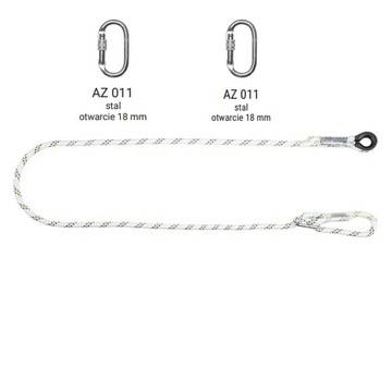 Linka bezpieczeństwa regulowana LB 100 AZ011 dł.2m