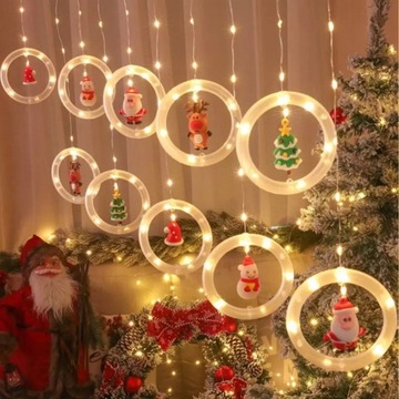 СУПЕР СВЕТОДИОДНЫЕ ПРОВОДНЫЕ ЛАМПЫ СВЕТОДИОДНЫЕ ЗАНАВЕСЫ USB SANTA