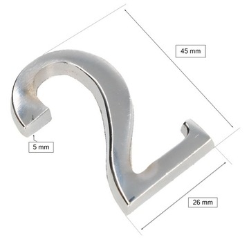 НОМЕР НОМЕР НА ДВЕРИ ХРОМ САМОКЛЕЯЩАЯСЯ 5 СМ