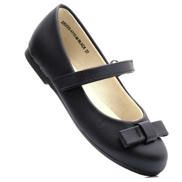 MISS E 4772 BALERINKI BALERINY DZIEWCZĘCE ELEGANCKE BLACK CZARNE R 34
