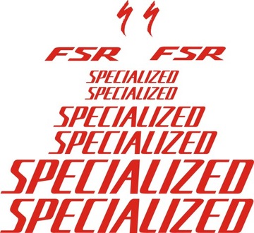 SPECIALIZED FSR czerwone naklejki 11-4C KOLORY