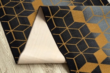 КОВЕР С РЕЗИНОВЫМ ПОКРЫТИЕМ 57 см черный/золотой ^*Q3278