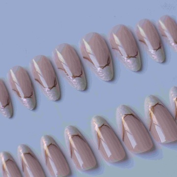 НАКЛАДКИ ДЛЯ ИСКУССТВЕННЫХ НОГТЕЙ С ГЕЛЕВОЙ НАКЛЕЙКОЙ 24 ШТ.