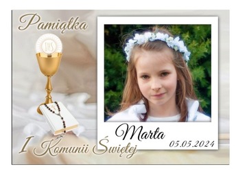 Podziękowania dla gości ze zdjęciem na Komunię FOTO MAGNES Komunia 10x7 O22