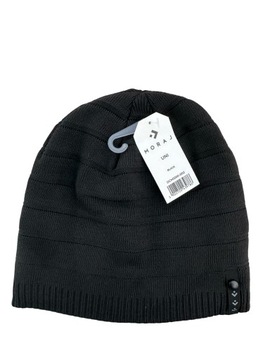 Czapka męska klasyczna beanie czarna ocieplana moda Moraj