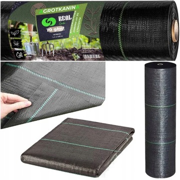 AGROWŁÓKNINA 70G 1,1x50m CZARNA UV AGROTKANINA MATA ANTYCHWASTOWA