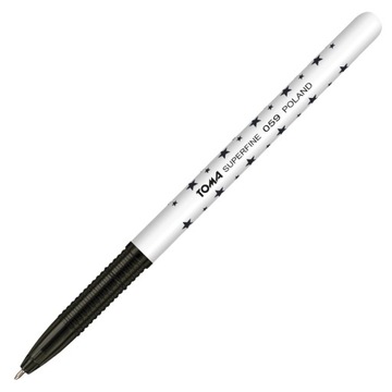 Długopis w gwiazdki 5mm CZARNY Super-Fine Toma