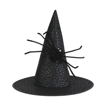 Halloweenowa czapka wiedźmy z szerokim rondem Czarodziejka