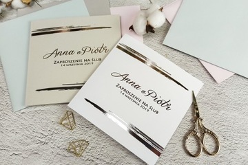 Zaproszenia Ślubne Na Ślub Złocone Glamour Geometr