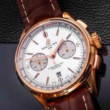 BREITLING PREMIER B01 CHRONOGRAPH RB0118 LIMITED 18K GOLD 42MM NOWY/KPL.