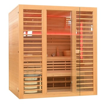 SAUNA SUCHA FIŃSKA Z PIECEM HARVIA 8KW I KAMIENIEM SOLNYM 180X160X200CM