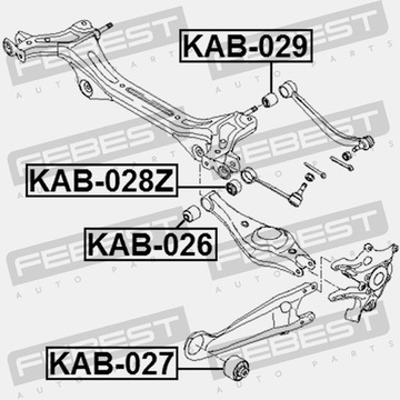 ВТУЛКА ЗАДНЕЙ ТЯГИ FEBEST KAB-026