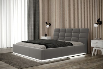 łóżko sypialniane tapicerowane Palermo 140x200 LED