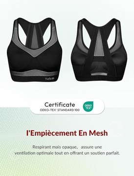 Biustonosz sportowy Top Siatkowy Do Biegania Yvette Wysokie wsparcie R. 2XL