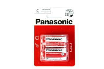130 2x BATERIA PANASONIC BATERIE 1.5V R14 C
