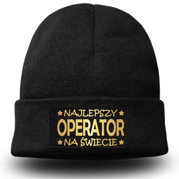 CZAPKA ZIMOWA super OPERATOR BEANIE z nadrukiem dla OPERATORA DŹWIGU