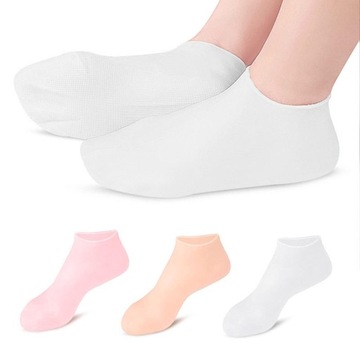 Силиконовые увлажняющие гелевые носки на высоких каблуках, белые S