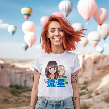 T-Shirt Koszulka Damska Bawełniana Biała S Anime Girl Bad Ass Wzory