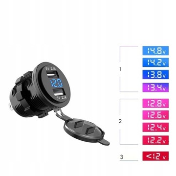 ЗАРЯДНОЕ УСТРОЙСТВО 2x USB 5V 2.1A АВТОМОБИЛЬНАЯ РОЗЕТКА