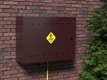 Газовая коробка 80x60x25 коричневый с спиной