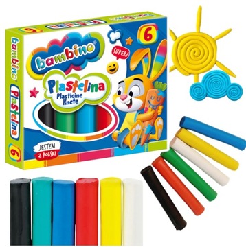 Plastelina BAMBINO, 6 kolorów