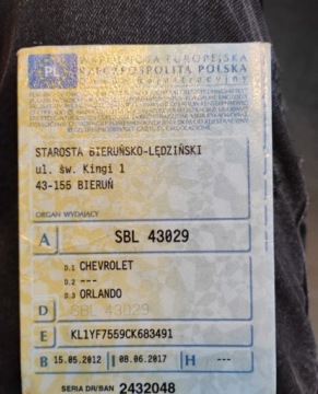 Chevrolet Orlando 1.8 141KM 2012 Chevrolet Orlando 2012r, 1.8 LPG. 7 osob. Uszkodzony lewy bok. Jezdzi., zdjęcie 24