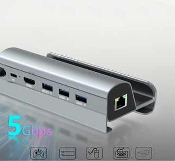 Подставка-концентратор 6 в 1 USB-C для Lenovo LEGION GO HDMI 4K USB 3.0 PD RJ45