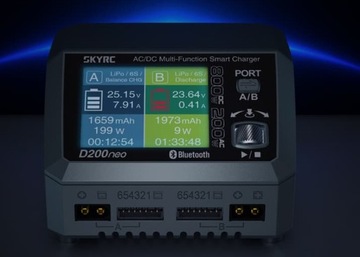 Двухканальное зарядное устройство SkyRC D200 Neo+ NFC 6S LiPo/LiIon AC/DC 35A 2x400W