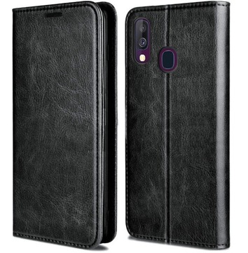 ETUI SKÓRZANE MAGNETYCZNE DO SAMSUNG A40 +SZKŁO