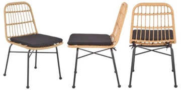 Современный металлический садовый стул в стиле бохо K401, коричневый стул для патио из ротанга