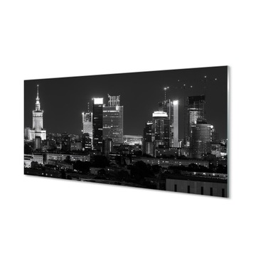 Foto obraz szklany Warszawa Panorama noc 100x50 cm
