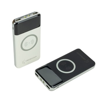 Индукционный PowerBank 10 000 мАч 2,1А + светодиодный фонарик