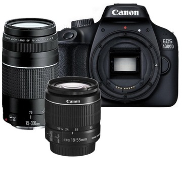 APARAT CANON 4000D + 18-55 IS II + 75-300