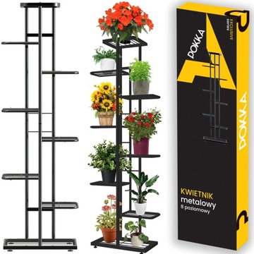 KWIETNIK METALOWY 8-POZIOMWY PIĘTROWY STOJAK NA DONICZKI ROŚLINY KWIATY 8P